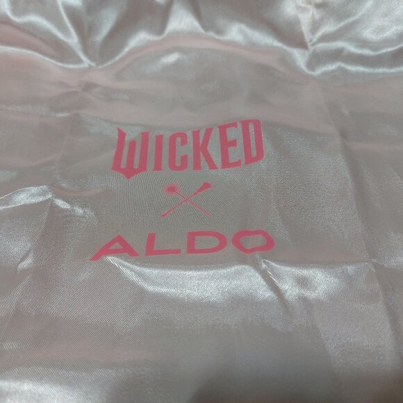 Pink Satin Feel Soft Wicked ALDO Dust Cover Drawstring Bag - Picture 2 of 7